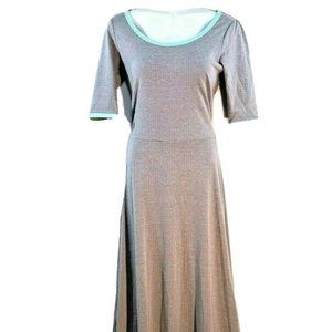LulaRoe Womens Dress Ana Gray Jersey Scoop Maxi Lo‎